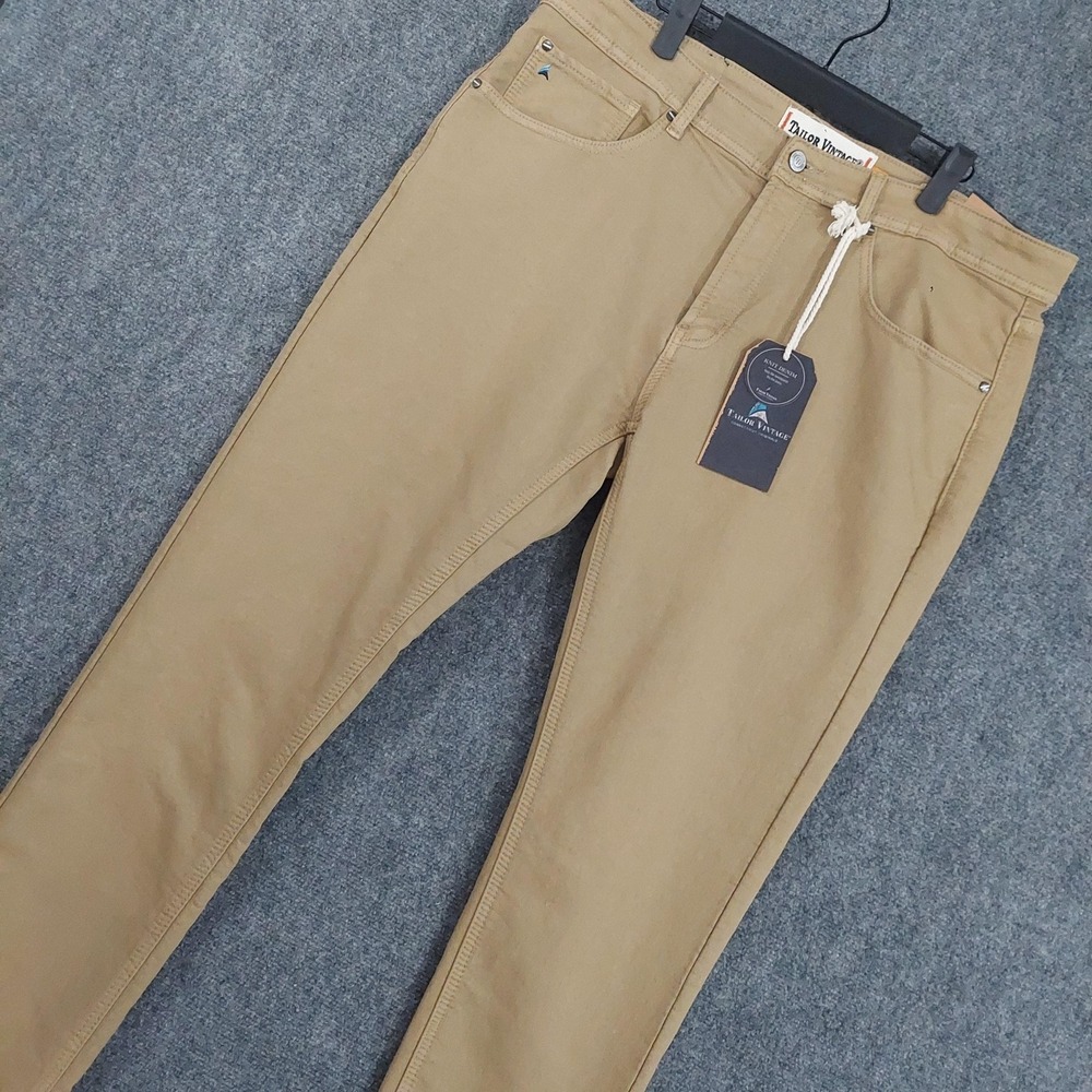 Tailor Vintage Pants Mens 38x30 (Fits 38x32) Knit Denim Canaan Slim Fit Stretch